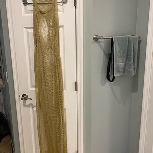 Gold fishnet style cover up